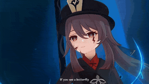 a girl in a hat with the words if you see a butterfly on the bottom