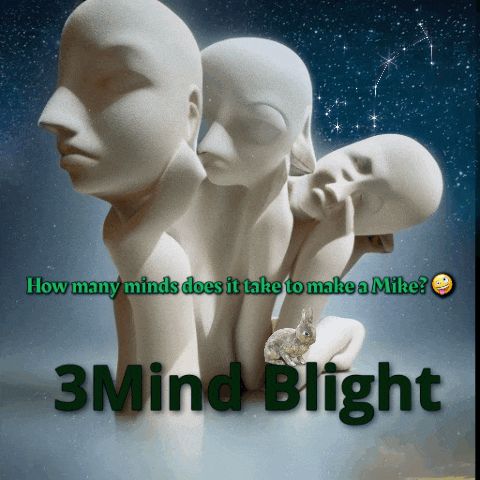 a poster with a rabbit and the words 3mind blight