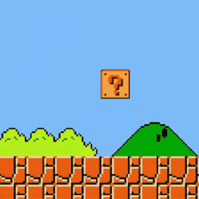a pixel art of mario in a video game with a diamond in the background