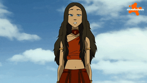 a cartoon character from nickelodeon is standing in front of a cloudy sky