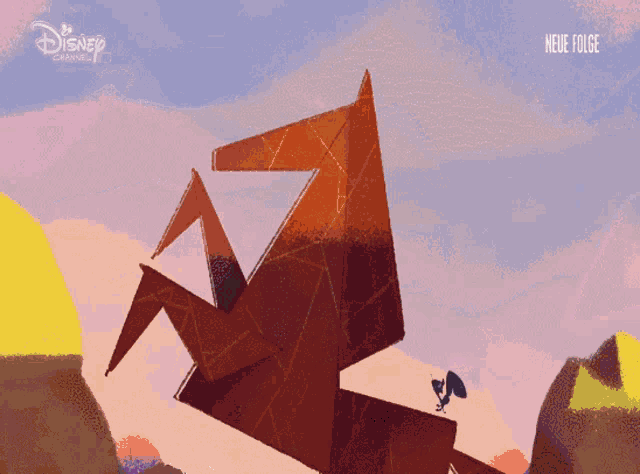 an advertisement for disney shows a drawing of a horse on a mountain