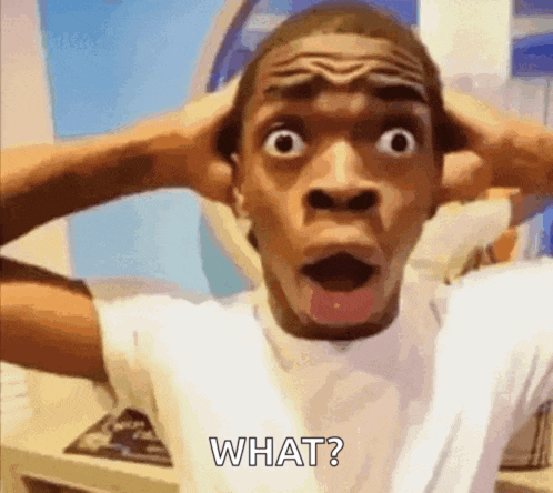 a man is making a funny face and asking what