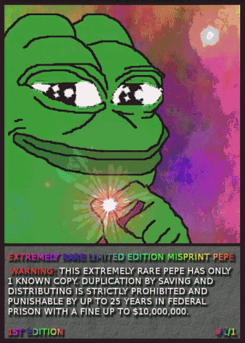 extremely rare limited edition misprint pepe warning this extremely rare pepe has only 1 known copy