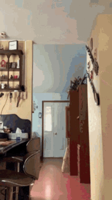 a room with a clock on the wall that says ' clock ' on it