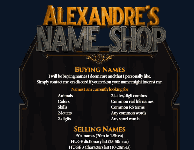 Alexandres Name Shop Buying Names GIF - Alexandres Name Shop Buying Names Selling Names GIFs