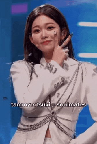 tammy x tsuki = soulmates is written on a photo of a woman