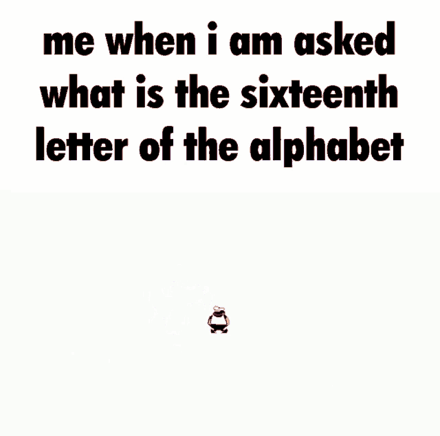 a cartoon of a man standing in front of a large letter p
