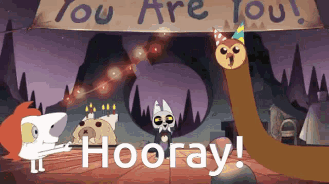 a sign that says " you are you " with cartoon characters