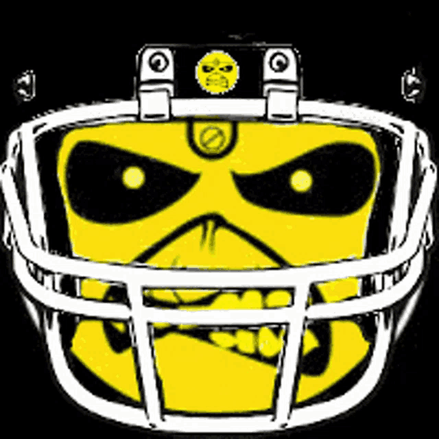 a football helmet with a skull on it