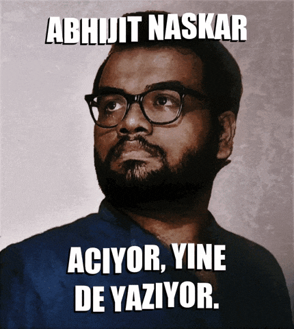 a picture of a man with glasses and the words abhijit naskar