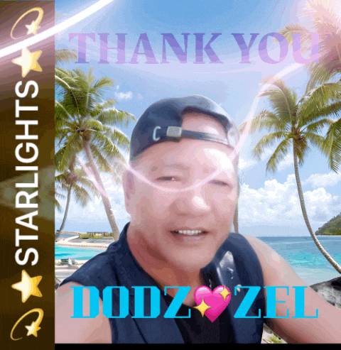 a picture of a man on the beach with the words thank you