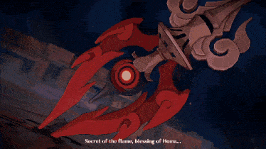 a screenshot of a video game says secret of the flame blessing of homs