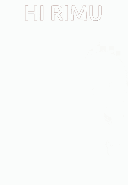 a picture of a girl with the words " hi rimu " on the bottom