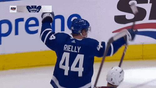 a toronto maple leafs hockey player with the number 44 on his jersey