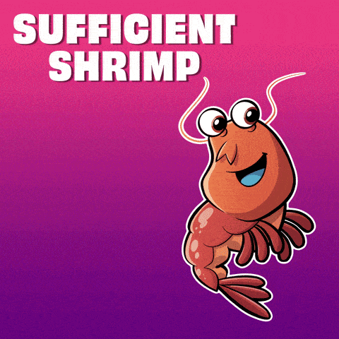 a picture of a shrimp with the words sufficient shrimp below it