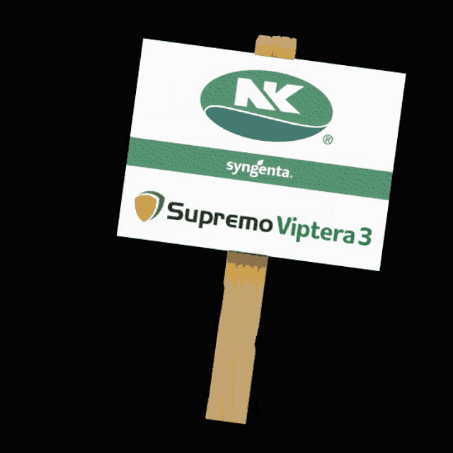 a sign that says supremo viptera 3 on a wooden post