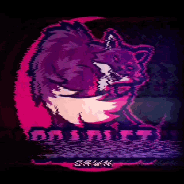 a pixel art of a purple fox with the word scarlet on it