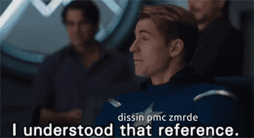 a man in captain america 's uniform says i understood that reference