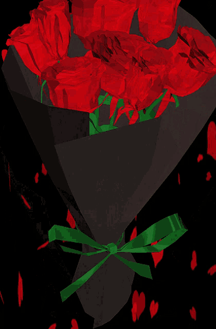 a bouquet of red roses with the words happy valentine 's in red