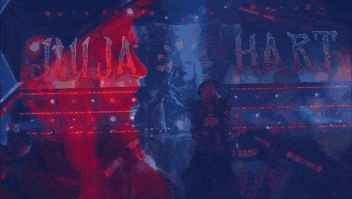 a painting of a man playing a guitar in front of a crowd
