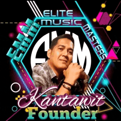 a poster for elite music masters with a man in the center