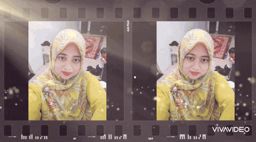 a woman wearing a hijab is shown in a vivavideo frame