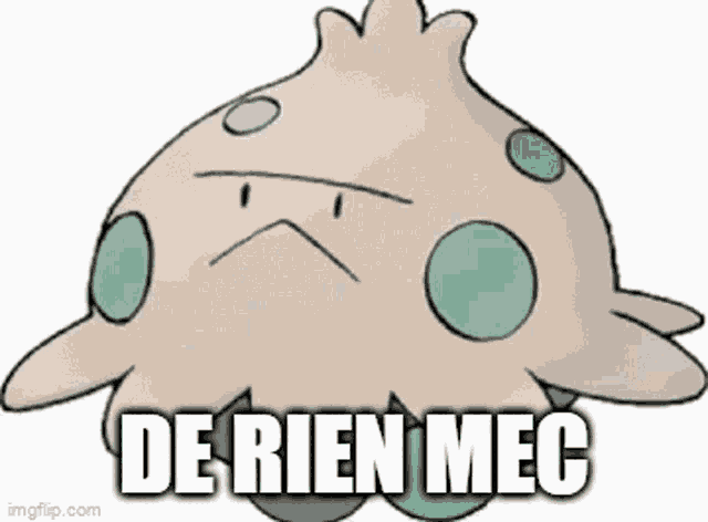 a picture of a pokemon with the words de rien mec written on it