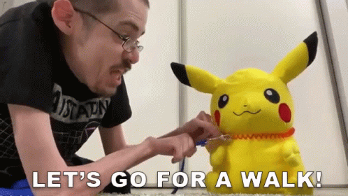 Lets Go For A Walk Ricky Berwick GIF - Lets Go For A Walk Ricky Berwick Pikachu Walk Time GIFs