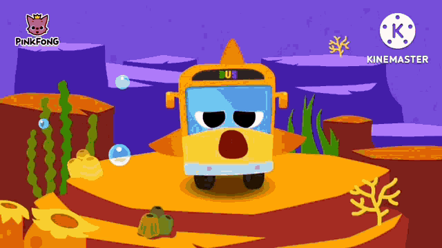 a cartoon drawing of a school bus with the word bus on it