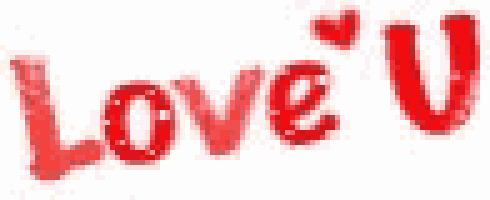 the word love is written in red letters on a white background