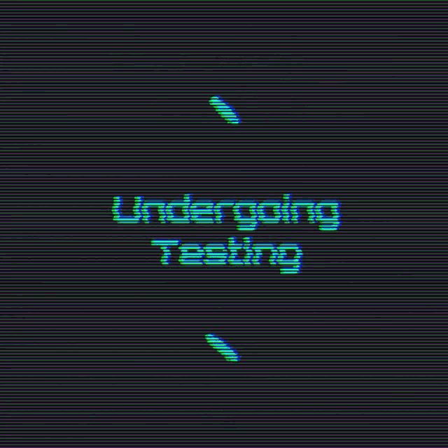 undergoing testing is written in blue on a black screen