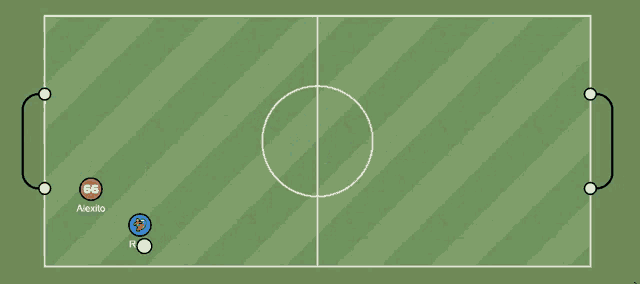 a soccer field with the words " blue scores " on it