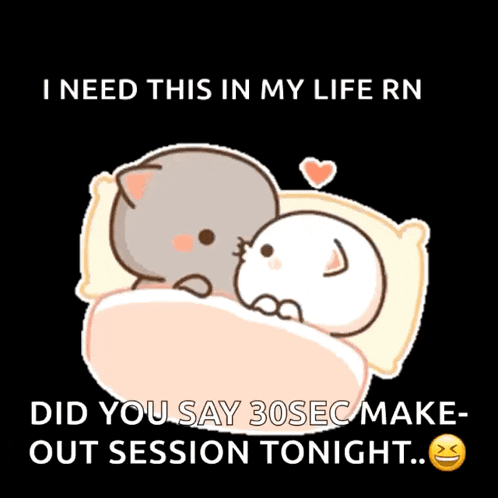 a cartoon of two cats laying next to each other with the caption i need this in my life