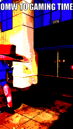 a pixelated image with the words omw to gaming time written on it