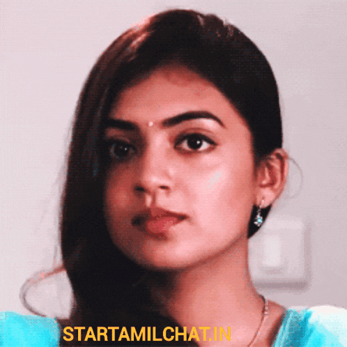 a close up of a woman 's face with the words starttamilchat.in on the bottom right