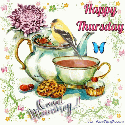 Happy Thursday Good Morning GIF - Happy Thursday Good Morning Coffee GIFs