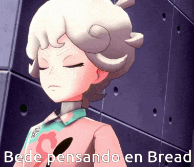 a cartoon character with the words bede pensando en bread