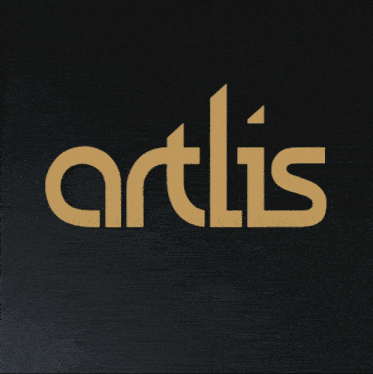 a gray background with the word artis in gold letters