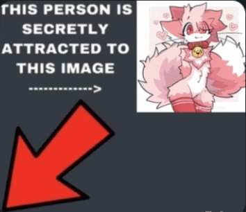 a person is secretly attracted to this image with a red arrow pointing to it