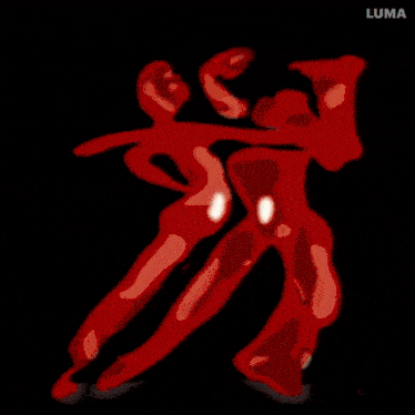 a drawing of two women dancing with the word luma in the corner