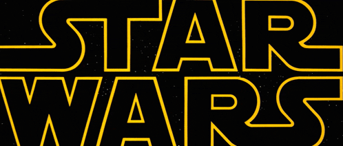 a star wars logo with a black background and yellow letters