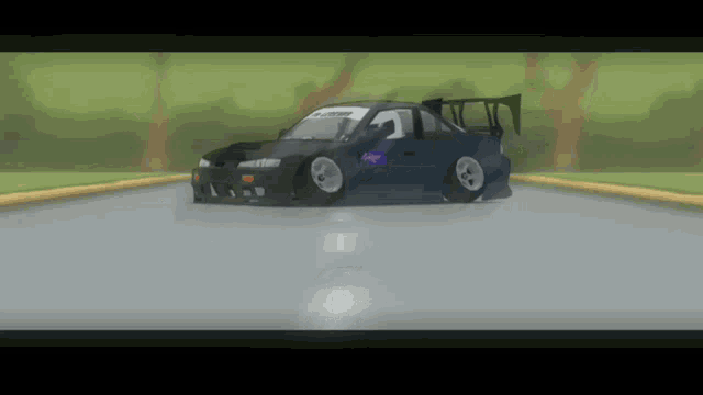 a car in a video game with the number 1 on the side