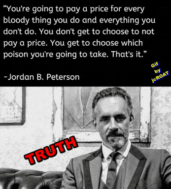 a black and white photo of a man with a quote from jordan b peterson