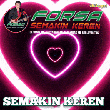 a poster for forsa semakin keren with a pink heart