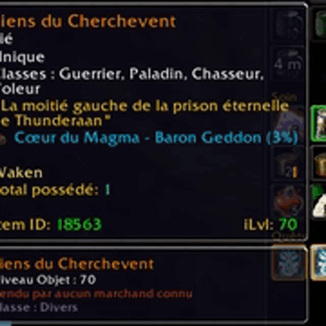 a screenshot of a video game with the words lens du cherchevent on top