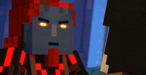 a cartoon character with red eyes and a beard