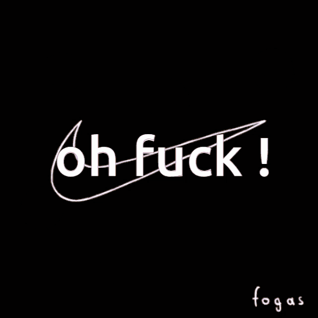 a black and purple background with the words oh fuck written in white