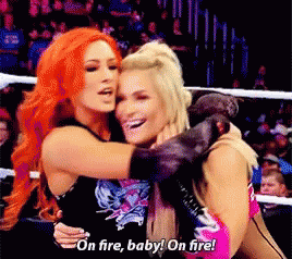 Becky Lynch Natalya GIF - Becky Lynch Natalya Friends GIFs