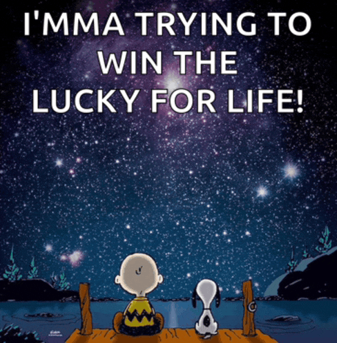 charlie brown and snoopy sitting on a dock looking at the stars