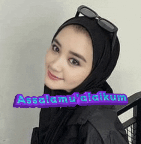 a woman wearing a black hijab and sunglasses says assalamu 'alaikum
